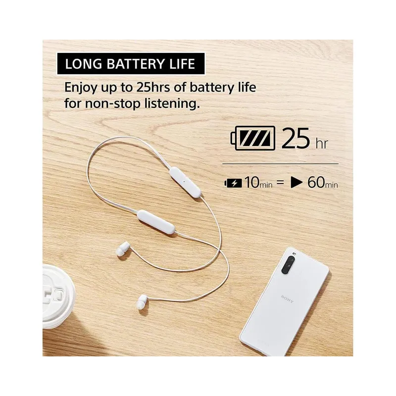 Sony WI-C100 Wireless in-Ear Bluetooth Headphones with Built-in Microphone, Black - Brand New - view 2