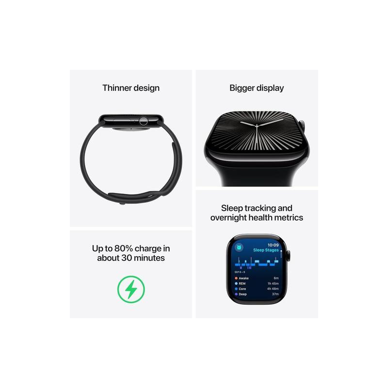 Apple Watch Series 10 [GPS + Cellular] Titanium Case with Sport Band- (Certified Pre-Owned) - view 3