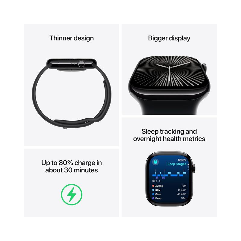 Apple Watch Series 10 - Fitness Tracker, ECG App, Always-On Retina Display, Water-Resistant (Certified Pre-Owned) - view 5