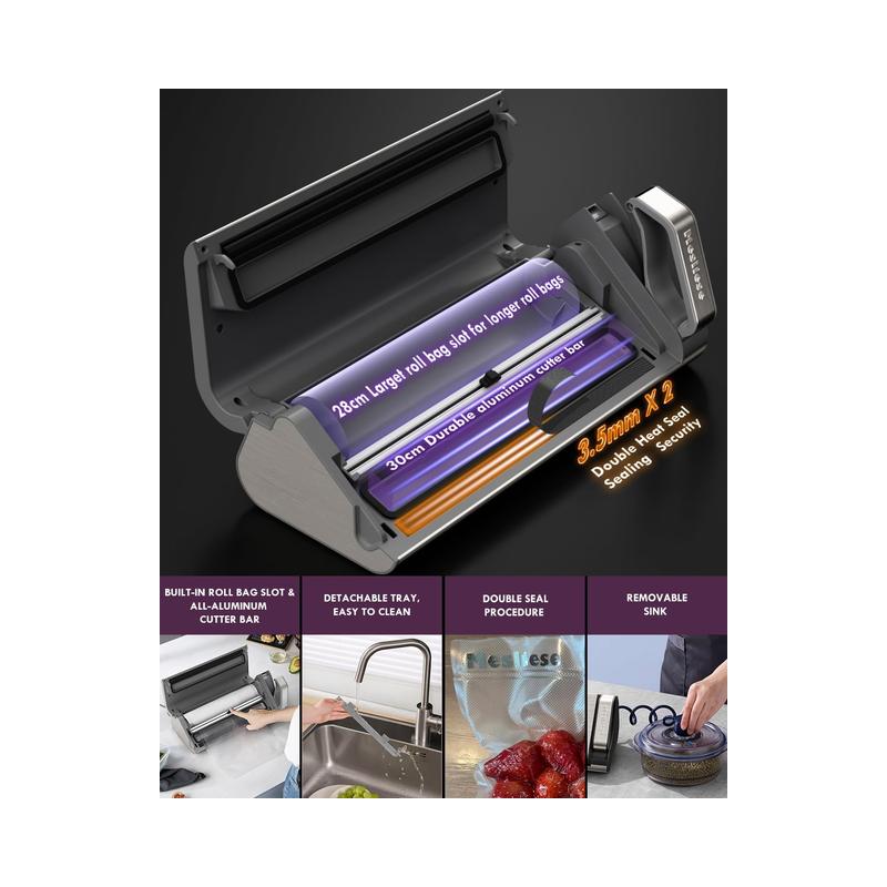 Mesliese Vacuum Sealer Machine, 95kPa 140W Double Seal Powerful Food Sealer - Brand New - view 3