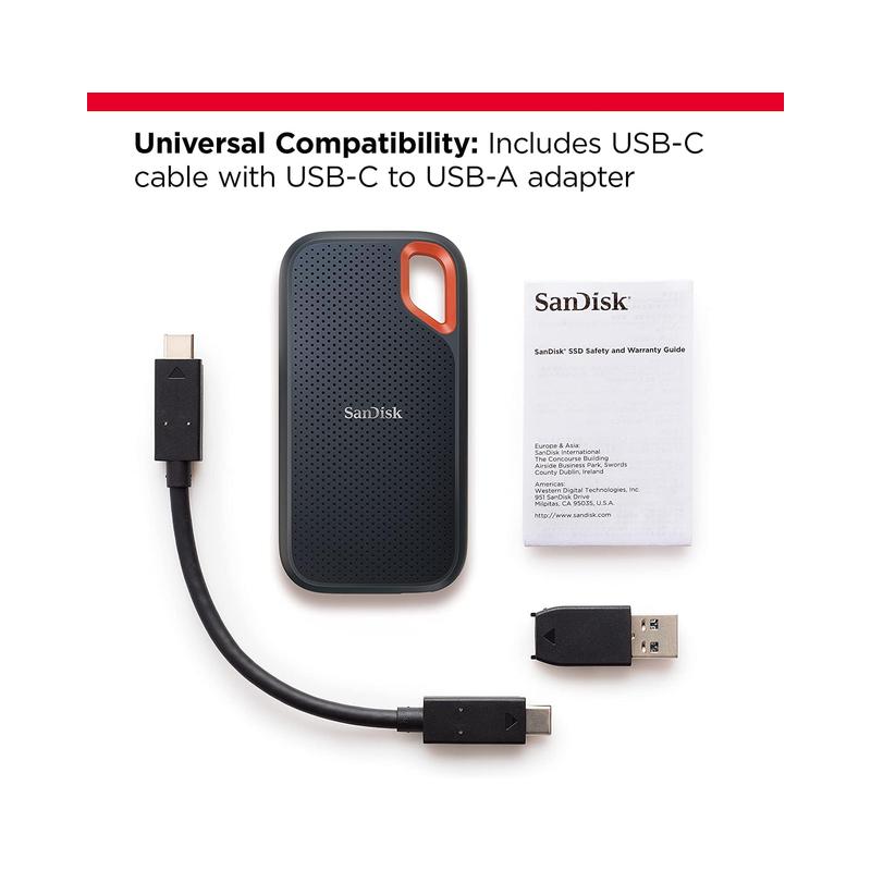 SanDisk 2TB Extreme Portable SSD - External Solid State Drive (SDSSDE61-2T00) - Brand New - view 2