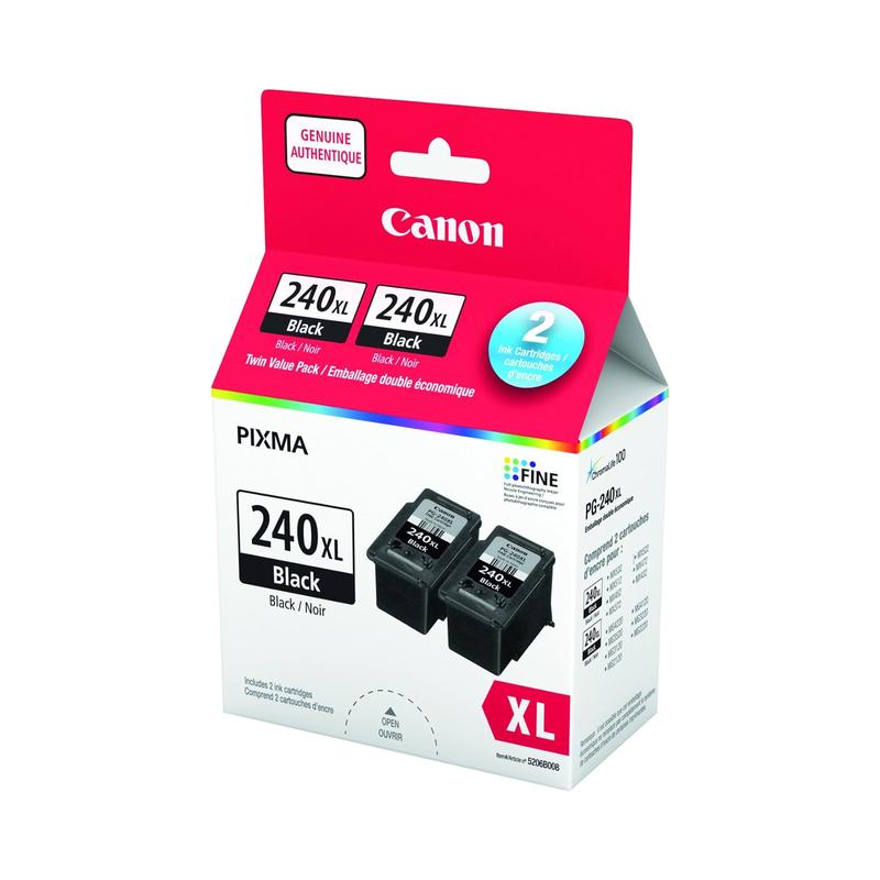 [Original] Canon PG-240XL High Yield Black Ink Cartridge, Twin Pack