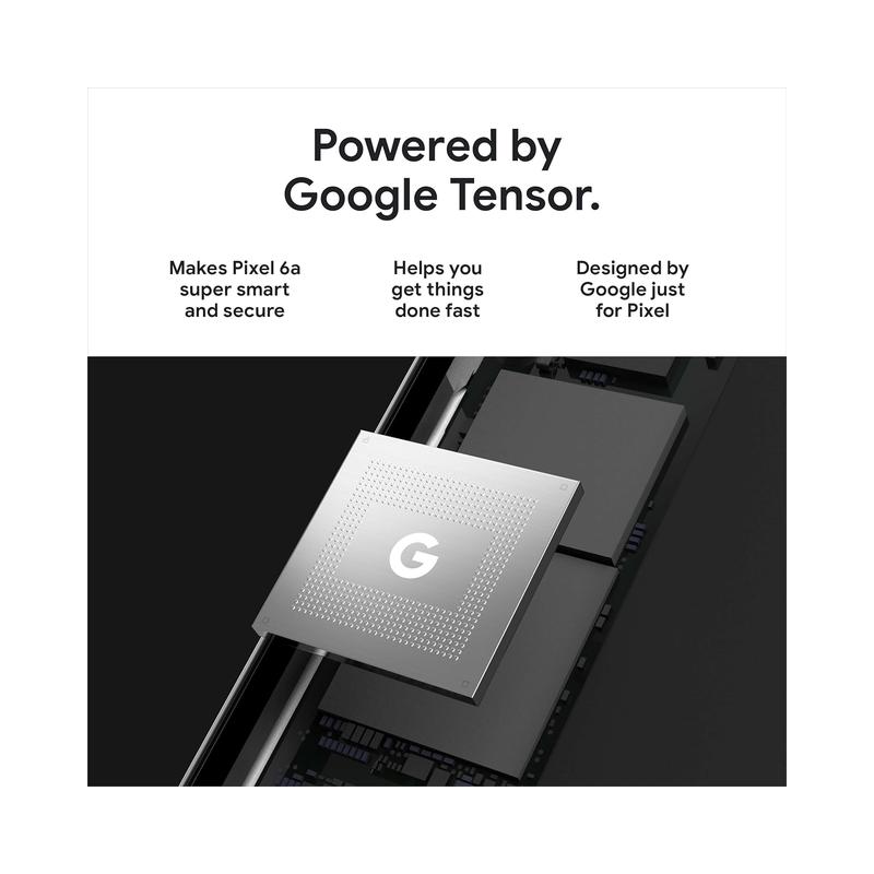 Google Pixel 6a 128GB 5G (Unlocked) – 6.1” OLED Display, Google Tensor Processor, Dual Rear Cameras with Magic Eraser,.