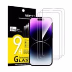 NEW'C 3-Pack Tempered Glass Screen Protector for iPhone 14 Pro Max - Case Friendly, Scratch-Proof, Bubble-Free