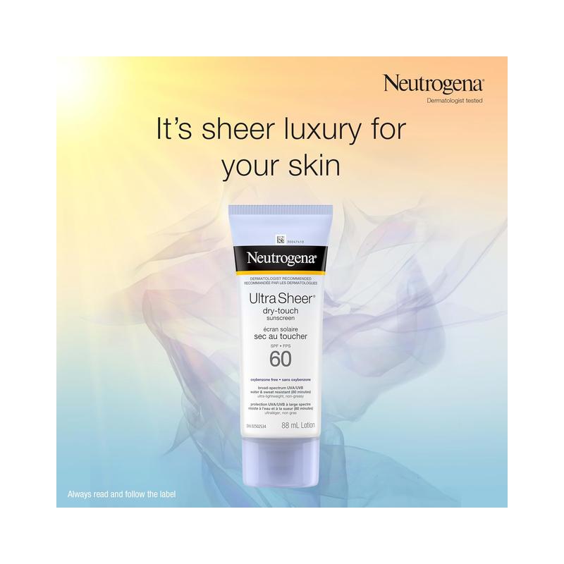 Neutrogena Ultra Sheer dry-touch sunscreen SPF 60, Oxybenzone Free 88mL (Pack of 2) - view 8