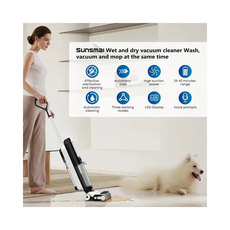 SUNSMAI - Wet Dry Vacuum Cleaner with Filtration and electrolytic Water, S12 Vacuum Cleaner Cordless with Battery and Voice.