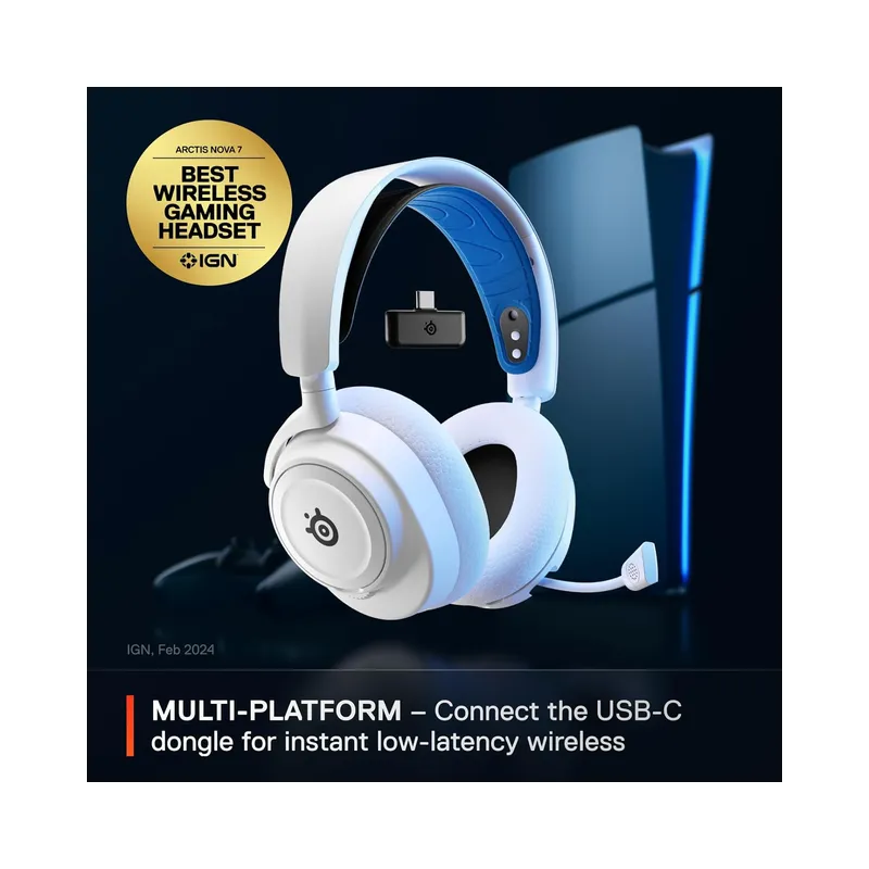 SteelSeries Arctis Nova 7P Wireless Multi-Platform Gaming Headset — PlayStation, PC, Switch, VR, Mobile (Brand New) - view 5