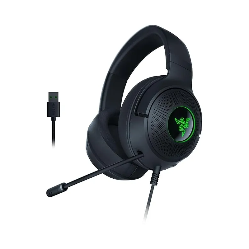 Razer Kraken V3 X Wired USB Gaming Headset: Lightweight Build - Triforce 40mm Drivers - HyperClear Cardioid Mic - 7.1.