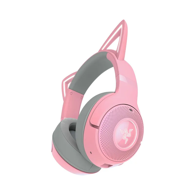 Razer Kraken Kitty V2 BT Wireless RGB Headset: Chroma RGB Kitty Ears & Earcups - Lightweight - 40 Hr Battery w/Type C.