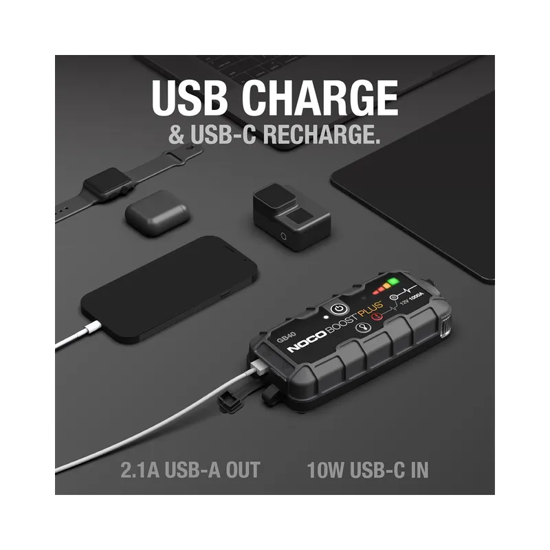 NOCO Boost Plus GB40 1000 Amp 12-Volt UltraSafe Lithium Jump Starter Box, Car Battery Booster Pack, Portable Power Bank.
