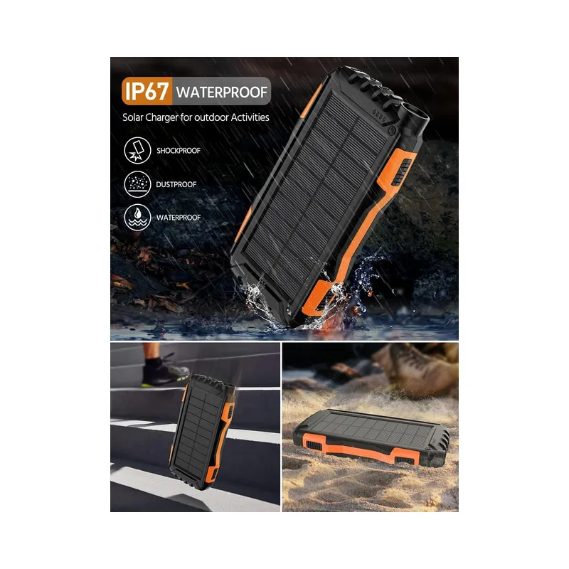 Mregb Solar Charger, Power Bank, 42800mAh Portable Charger Power Bank Fast Charger Built-in Super Bright Flashlight.
