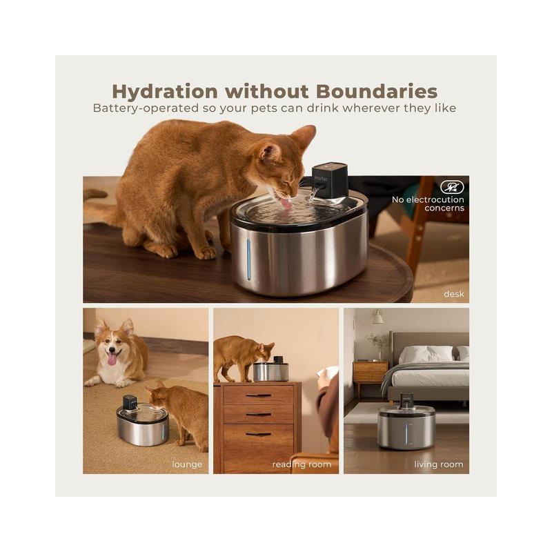 Smartoo Wireless Cat Water Fountain Stainless Steel (Brand New) - view 7