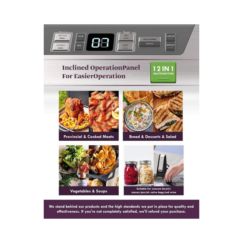 Mesliese Vacuum Sealer Machine, 95kPa 140W Double Seal Powerful Food Sealer - Brand New - view 7