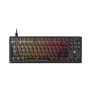 CORSAIR K70 CORE TKL RGB Tenkeyless Mechanical Wired Gaming Keyboard – Pre-Lubed MLX Red v2 Linear Switches, SOCD, ABS.