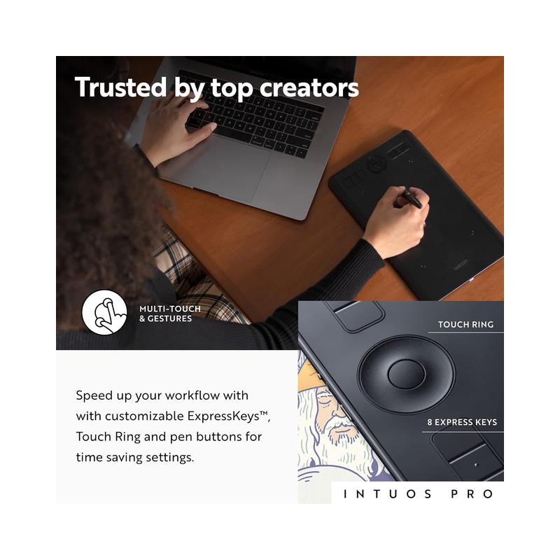 Wacom Intuos Pro Creative Pen Tablet (PTH-660/K0-AC), Black - Brand New - view 5