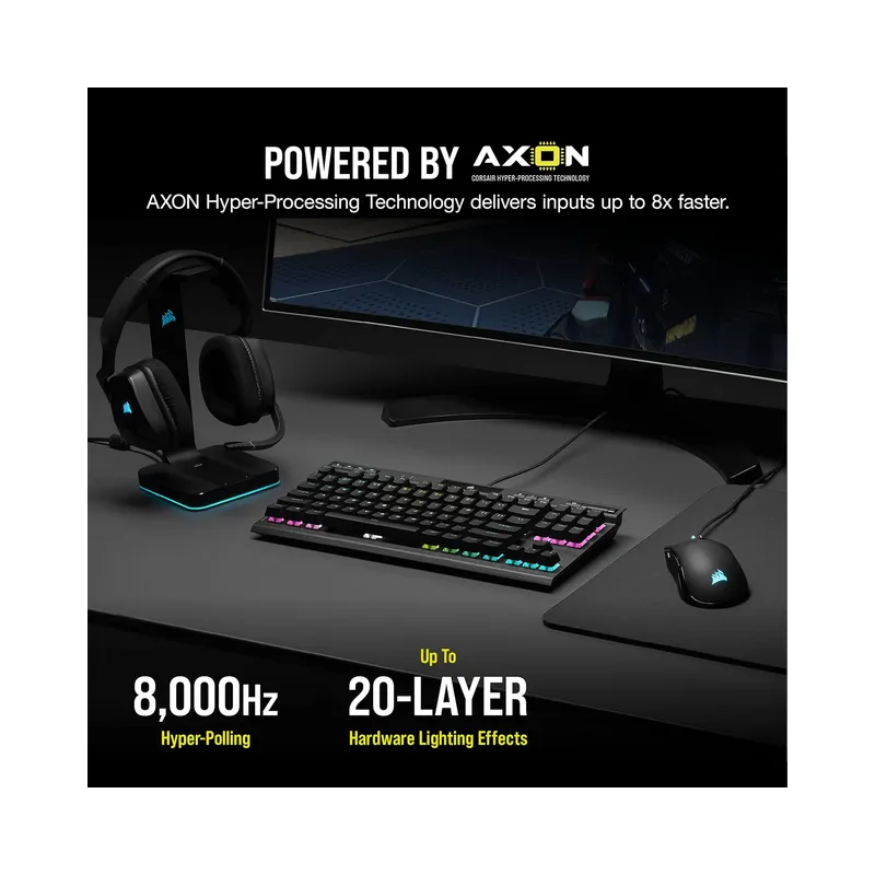 Corsair K70 RGB TKL CHAMPION SERIES Tenkeyless Mechanical Gaming Keyboard (CHERRY MX Silent Keyswitches: Linear and Quiet ,.