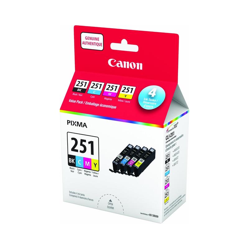 [Original] Canon CLI-251 BK,C,M,Y Ink Value Pack - (6513B009)