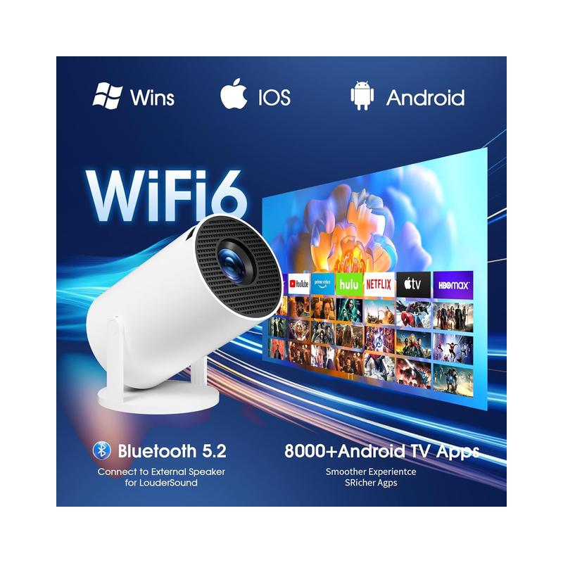 Gaimoo Mini Projector 2024 Upgraded 1080P Native 4K Support Portable Projector [Built-in App] - Open Box - view 3