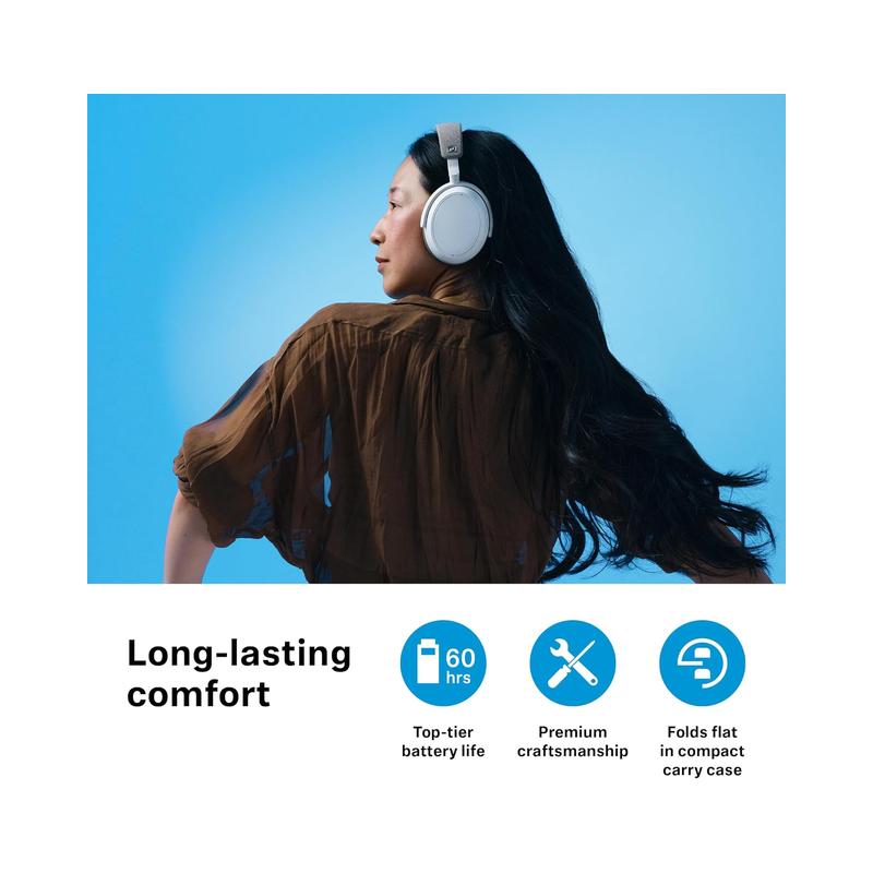 SENNHEISER Momentum 4 Wireless Headphones - Bluetooth Headset for Crystal-Clear Calls with Adaptive Noise Cancellation.