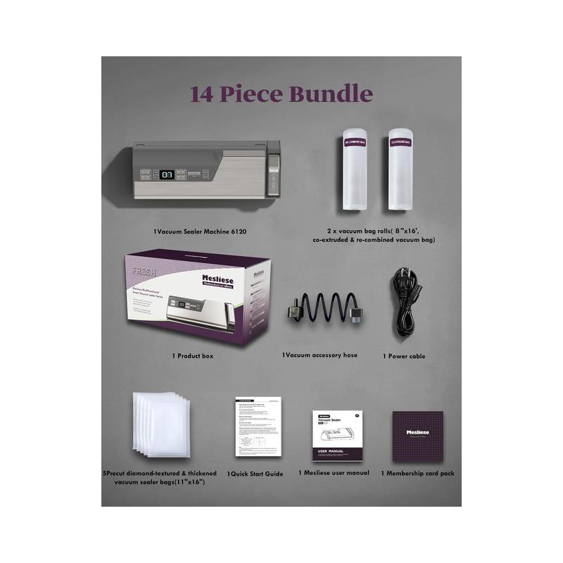 Mesliese Vacuum Sealer Machine, 95kPa 140W Double Seal Powerful Food Sealer - Brand New - view 4