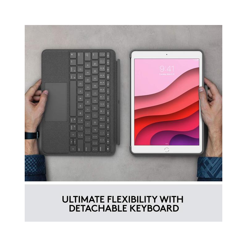 Logitech Combo Touch Keyboard Folio for Apple iPad 10.2" (7th, 8th & 9th Gen) | Graphite | Certified Pre Owned - view 6