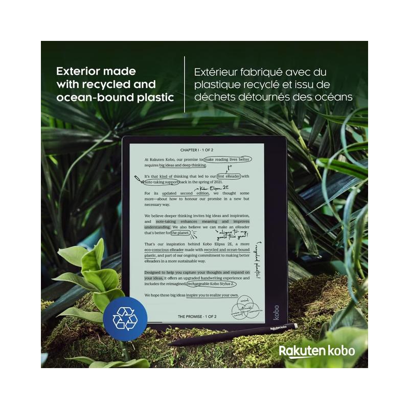 Kobo Elipsa 2E | 10.3” eReader with Glare-Free Touchscreen | Adjustable Brightness & Colour Temperature | Includes Kobo.