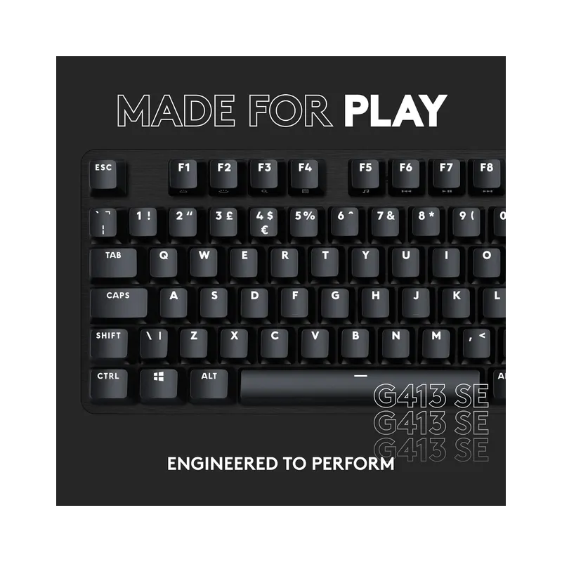 Logitech G413 SE Full-Size Mechanical Gaming Keyboard - Backlit Keyboard with Tactile Mechanical Switches, Anti-Ghosting,.
