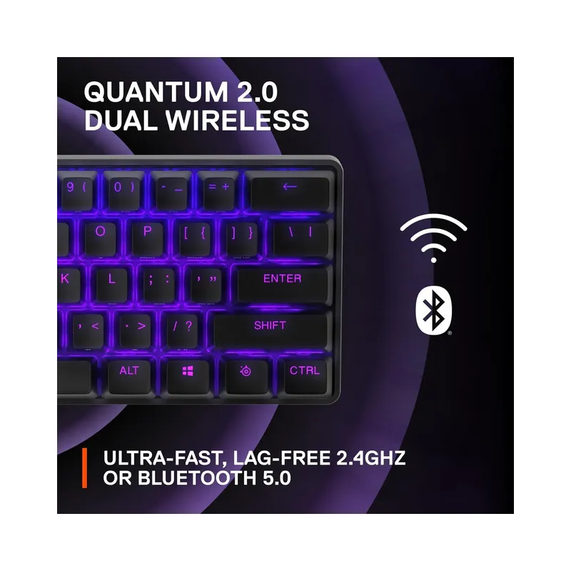SteelSeries Apex Pro Mini Wireless HyperMagnetic Gaming Keyboard - World's Fastest Keyboard –Compact 60% Form Factor (Brand.