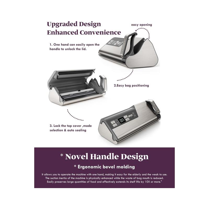 Mesliese Vacuum Sealer Machine, 95kPa 140W Double Seal Powerful Food Sealer - Brand New - view 2