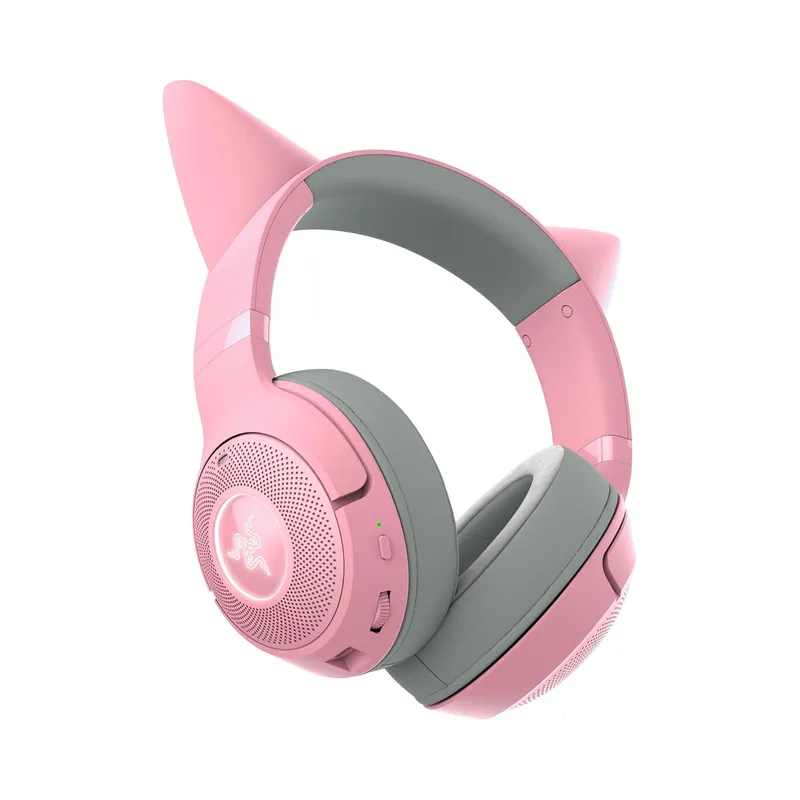 Razer Kraken Kitty V2 BT Wireless RGB Headset: Chroma RGB Kitty Ears & Earcups - Lightweight - 40 Hr Battery w/Type C.