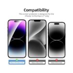 NEW'C 3-Pack Tempered Glass Screen Protector for iPhone 14 Pro Max - Case Friendly, Scratch-Proof, Bubble-Free - view 8