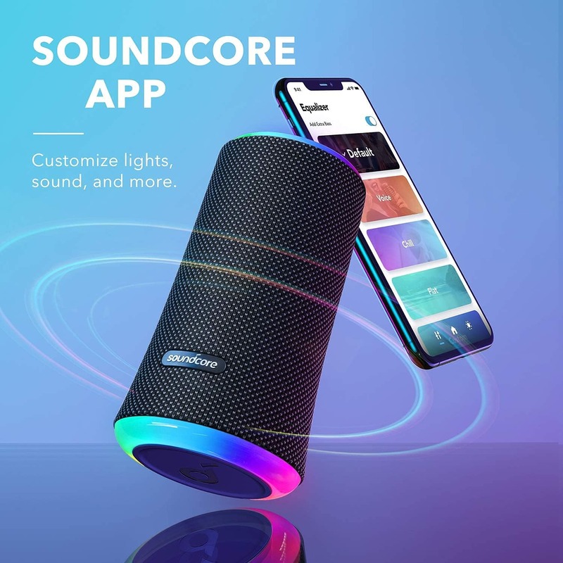 Anker Soundcore Flare 2 Bluetooth Speaker, with IPX7 Waterproof Protection and 360° Sound for Backyard and Beach Party, 20W.