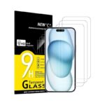 NEW'C Tempered Glass Screen Protector for iPhone 15, iPhone 15 Pro, iPhone 16 (6.1 Inches) - Scratch-Resistant,.