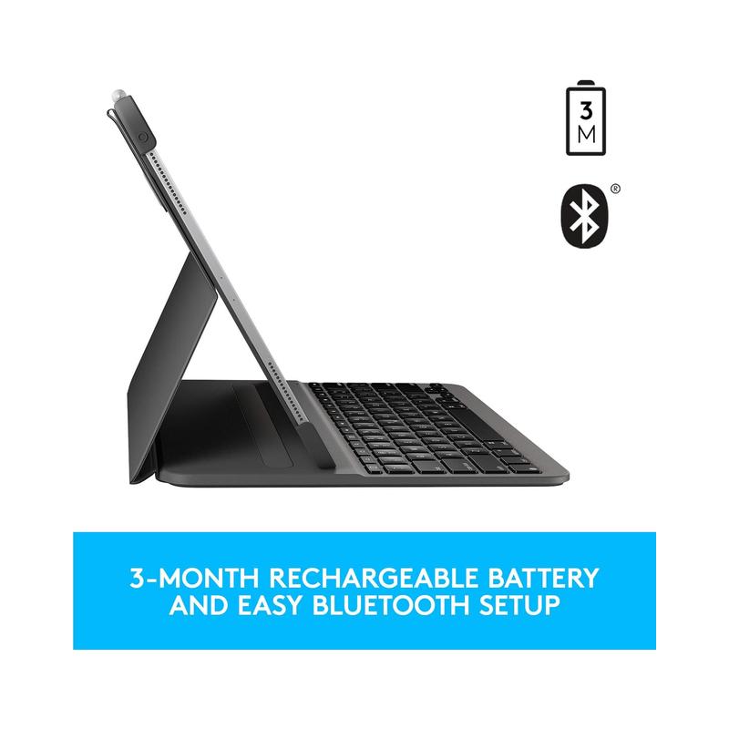 Logitech Slim Folio Pro Backlit Bluetooth Keyboard Case for iPad Pro 11-inch (1st, 2nd, 3rd, 4th gen - 2018, 2020, 2021,.