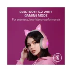Razer Kraken Kitty V2 BT Wireless RGB Headset: Chroma RGB Kitty Ears & Earcups - Lightweight - 40 Hr Battery w/Type C.