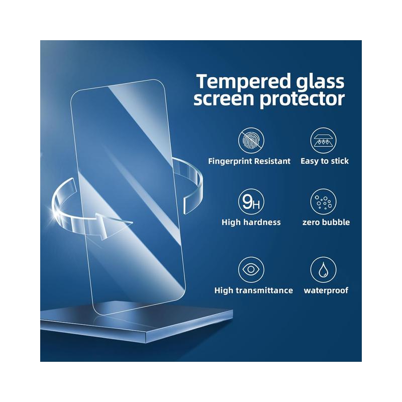 NEW'C Tempered Glass Screen Protector for iPhone 15, iPhone 15 Pro, iPhone 16 (6.1 Inches) - Scratch-Resistant,.