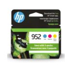 [Original] HP 952 Cyan, Magenta, Yellow Ink Cartridges (3-pack) | Works with HP OfficeJet 8702, HP OfficeJet Pro 7720,.