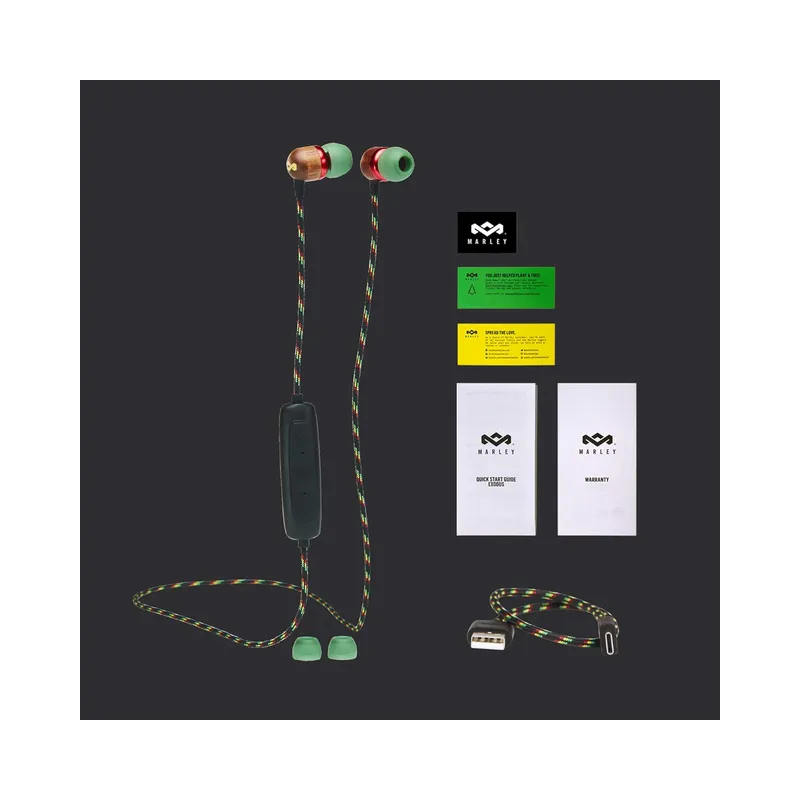 House of Marley Smile Jamaica Wireless 2, Bluetooth Headphones, Long Battery Life, Built-in Microphone and Quick Charge.