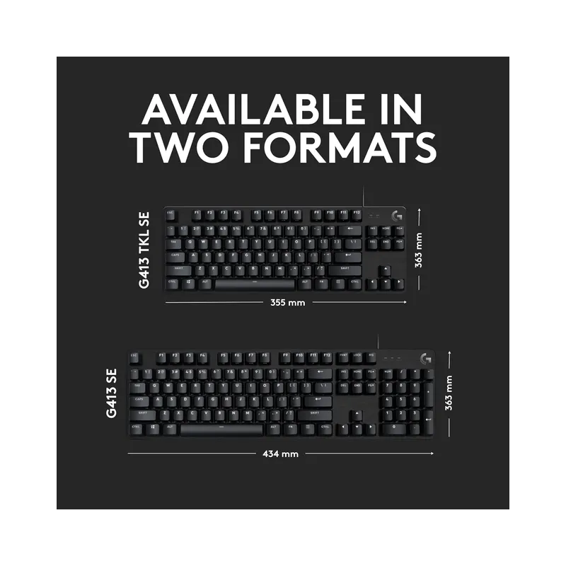 Logitech G413 SE Full-Size Mechanical Gaming Keyboard - Backlit Keyboard with Tactile Mechanical Switches, Anti-Ghosting,.