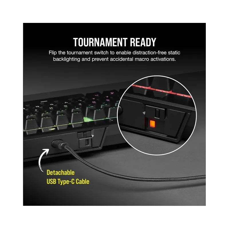 Corsair K70 RGB TKL CHAMPION SERIES Tenkeyless Mechanical Gaming Keyboard (CHERRY MX Silent Keyswitches: Linear and Quiet ,.
