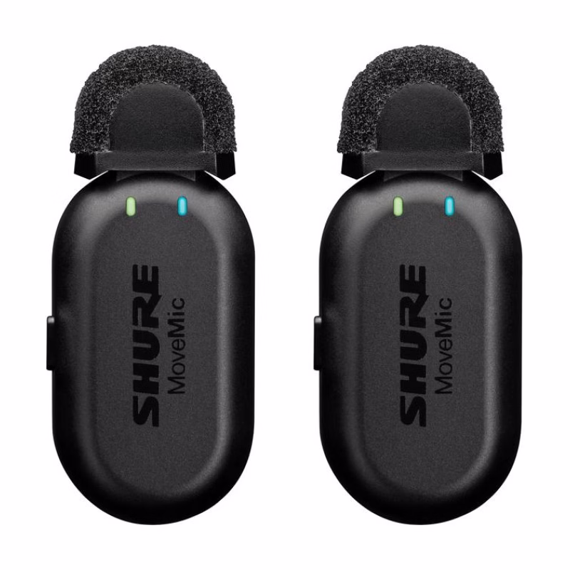 Shure MoveMic Two Kit - Pro Wireless Lavalier Microphones with Camera Receiver, MV-Two-KIT-Z7 - Black (Brand New)