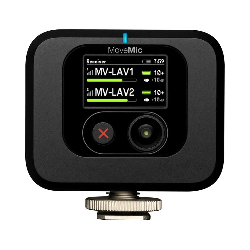 Shure MoveMic Two Kit - Pro Wireless Lavalier Microphones with Camera Receiver, MV-Two-KIT-Z7 - Black (Brand New) - view 4