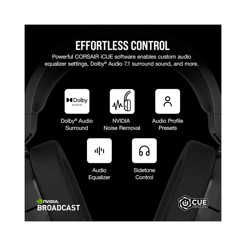 CORSAIR HS55 WIRELESS Multiplatform Lightweight Gaming Headset With Bluetooth - PC, PS5, PS4, Nintendo Switch, Mobile -.