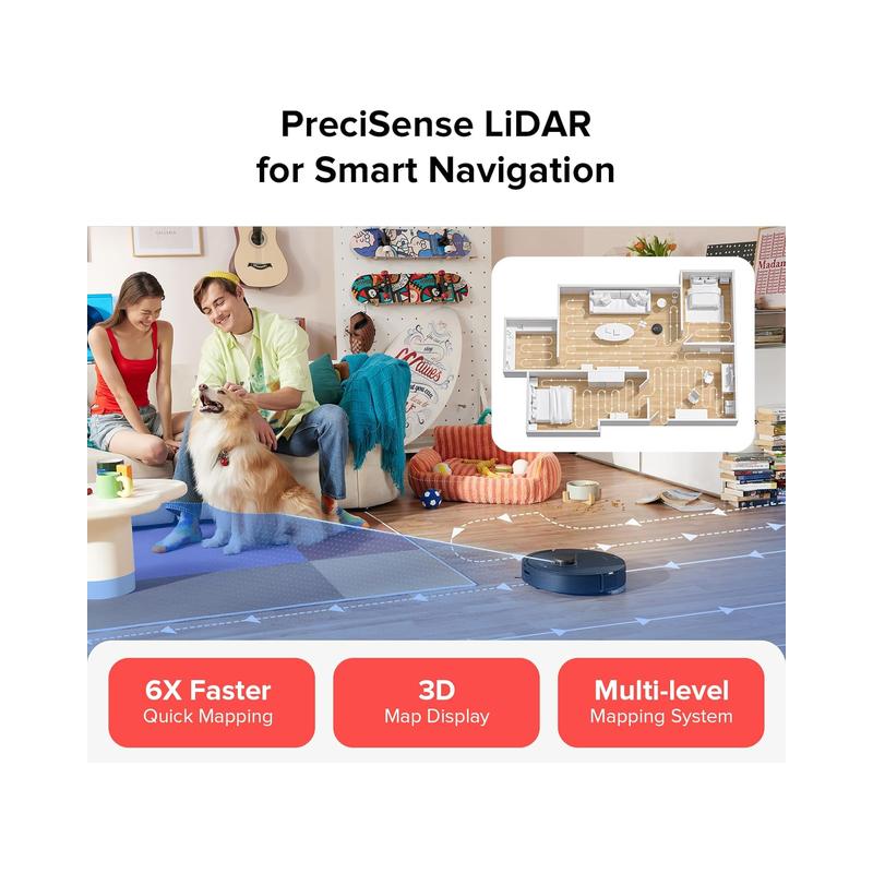 Roborock Q5 Pro Robot Vacuum and Mop Combo, DuoRoller Brush, 5500Pa Suction, LiDAR Navigation, Robotic Vacuum Cleaner -.