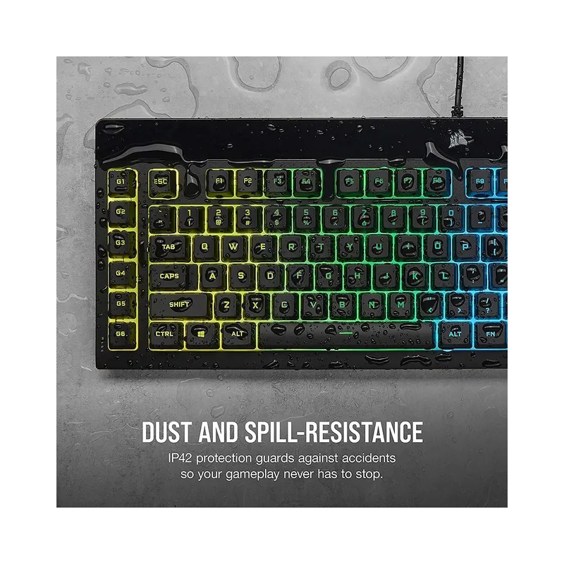 Corsair K55 RGB PRO Membrane Wired Gaming Keyboard – 6 Macro Keys with Elgato Integration – QWERTY NA – PC, Mac, Xbox –.