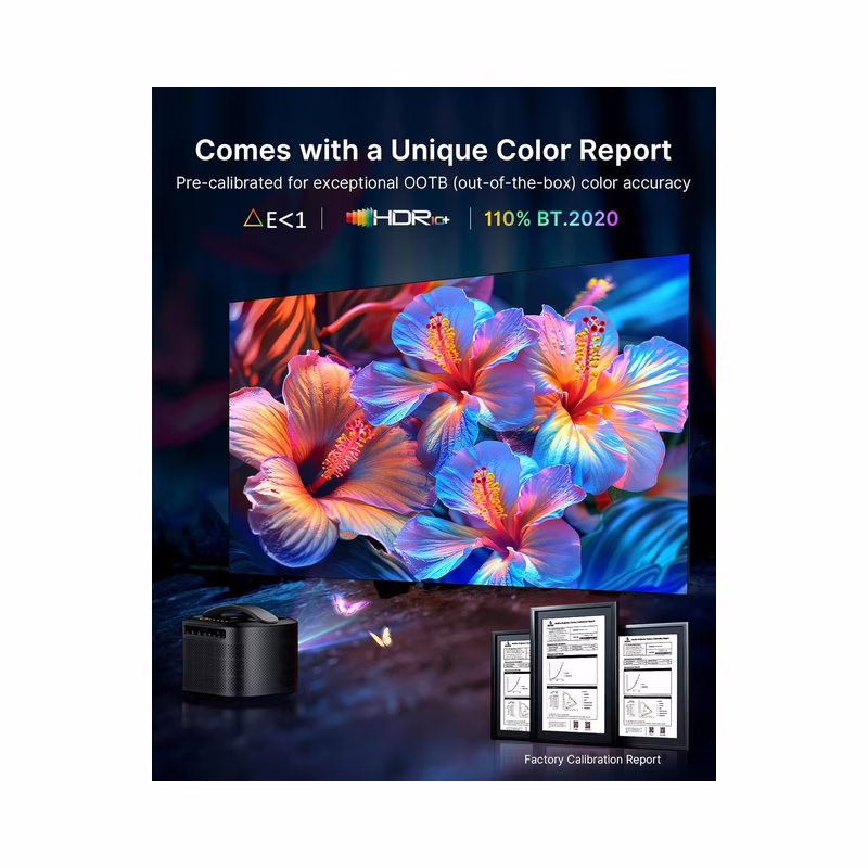 NexiGo TriVision Ultra, 4K Tri-LED-Laser Portable Projector, 2600 Lumens, No Laser Speckle, No Eye Strain, Dolby Vision,.