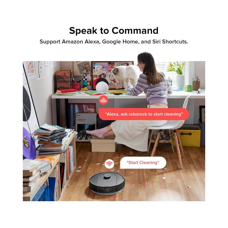 Roborock Q5 Pro Robot Vacuum and Mop Combo, DuoRoller Brush, 5500Pa Suction, LiDAR Navigation, Robotic Vacuum Cleaner -.