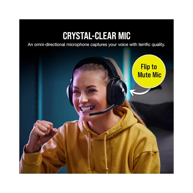CORSAIR HS55 WIRELESS Multiplatform Lightweight Gaming Headset With Bluetooth - PC, PS5, PS4, Nintendo Switch, Mobile -.