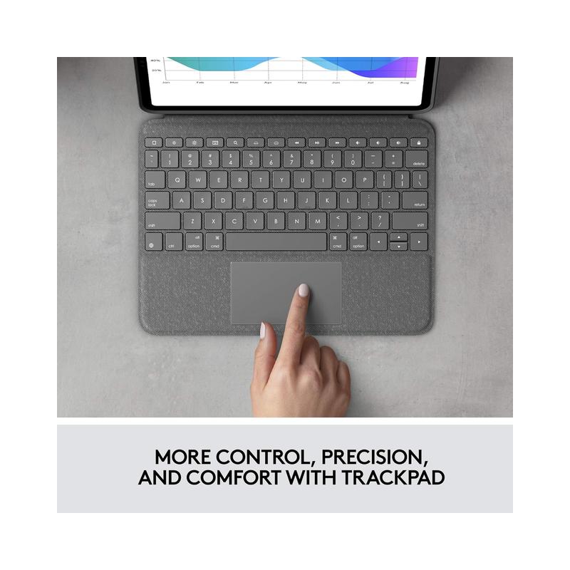 Logitech Folio Touch Keyboard Case with Trackpad for iPad Pro 11" (1st–3rd Gen) – Oxford Gray (Brand New) - view 2