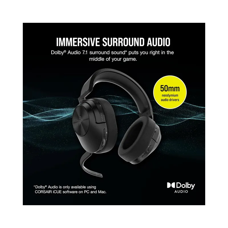 CORSAIR HS55 WIRELESS Multiplatform Lightweight Gaming Headset With Bluetooth - PC, PS5, PS4, Nintendo Switch, Mobile -.